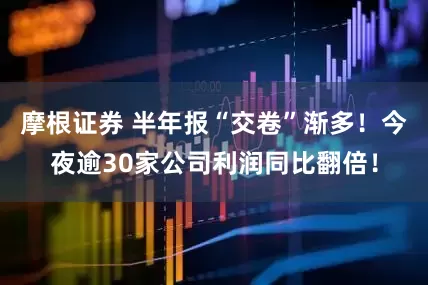 摩根证券 半年报“交卷”渐多！今夜逾30家公司利润同比翻倍！